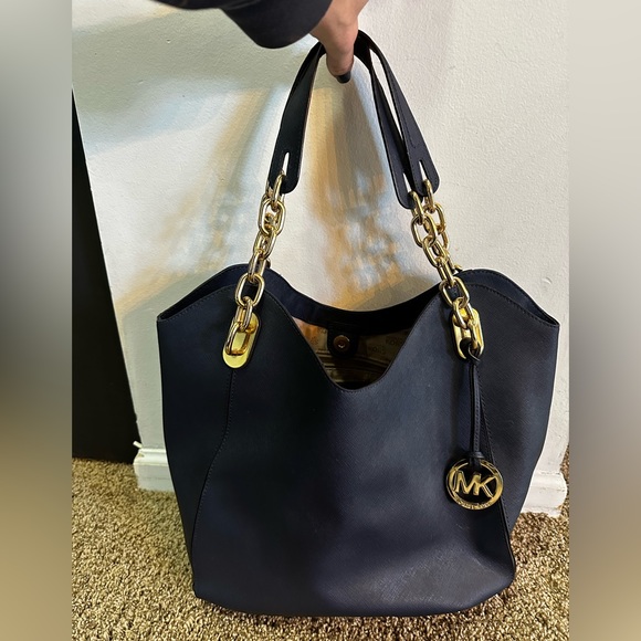 MICHAEL Michael Kors Handbags - Navy and gold MK